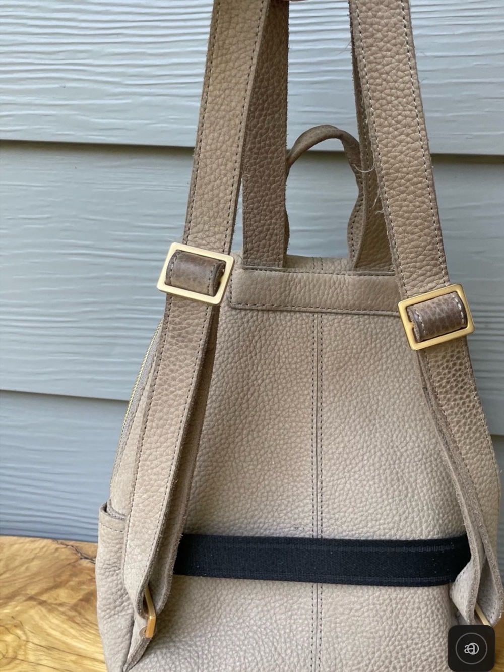 Hammitt Beige Leather Backpack with Gold Hardware and Red Interior - Picture 5 of 9